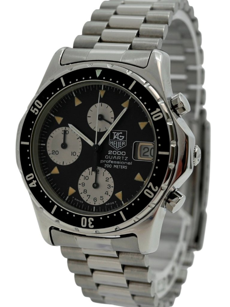Tag Heuer 37mm Men's 2000 Series Chronograph Black Dial Watch! Ref: 273.206! — image 7 of 8